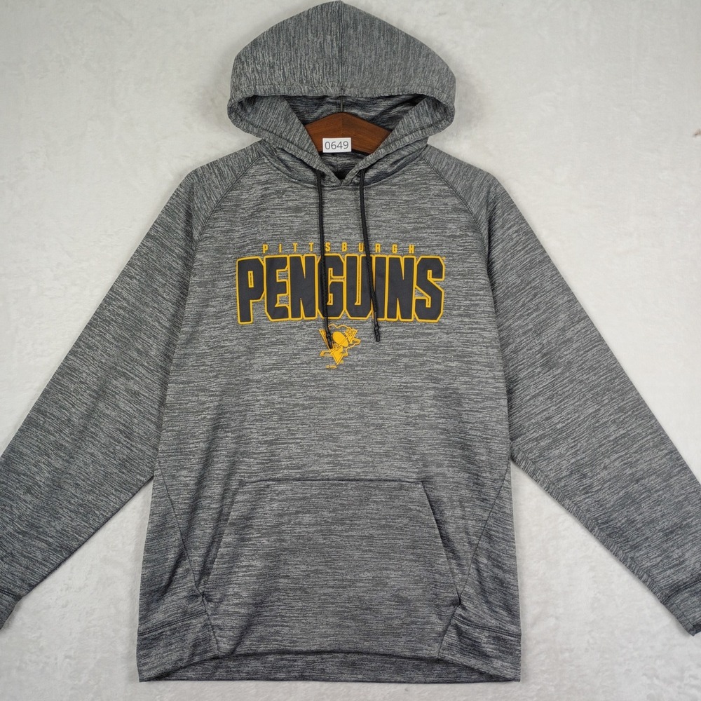Champion Pittsburgh Penguins Hoodie Mens Large Grey Sweatshirt  NHL Fan Gear